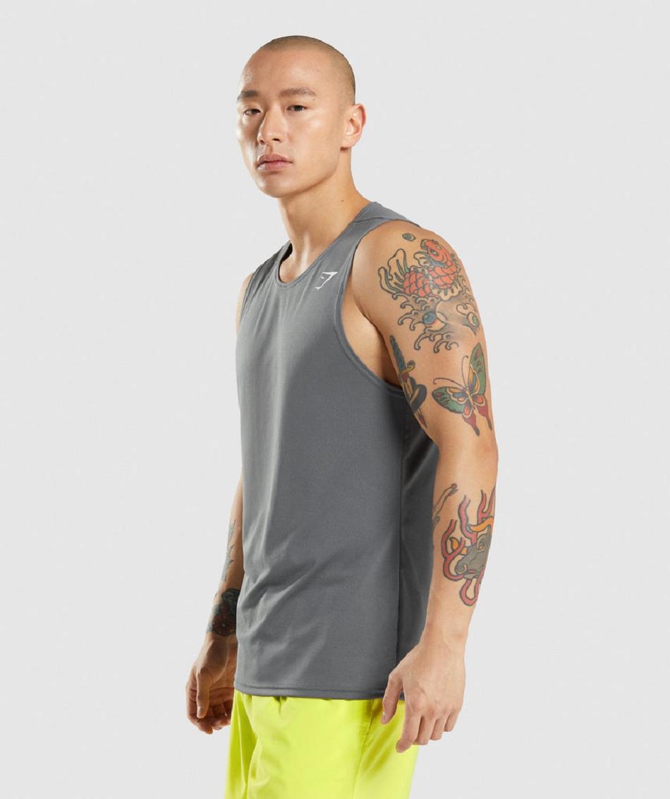 Camiseta Tirantes Gymshark Arrival Hombre Gris | CO 3181WNB